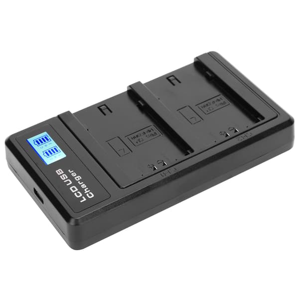 LCD-skærm Lithium Batteri Dobbelt Oplader USB Opladningsbase til NPFZ100