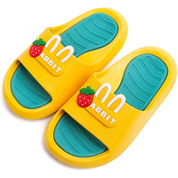 Sandaletter för småbarn, halkfria, för pojkar och flickor, lätta strandsandaler, badskor, duschtofflor, pooltofflor - mörkgula (34-35)