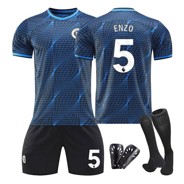 23/24 Chelsean vierasjalkapallopaita lapsille, sukat ja suojavarusteet 5 EMZO 2XL