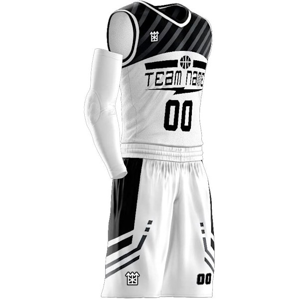 Herr- och ungdoms V-ringade uniformer Anpassade baskettröjor - Gör lagtröjor Skriv ut lagnamn, nummer och ditt namn. vit  140CM