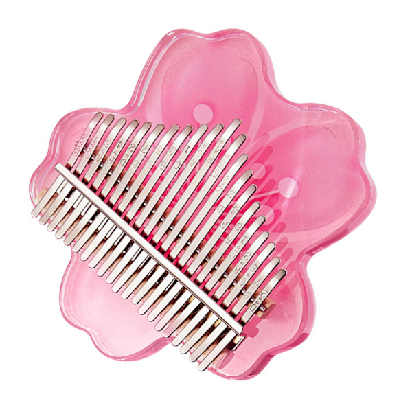 Tommelfingerklaver Akryl Blomstermønster Bræt Nem Spil Professionel Kalimba Instrument Gaver Pink 21 Tangenter