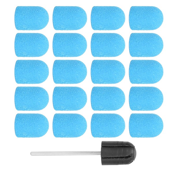 Nail Sanding Band Drill Bit Nail Art Polishing Sanding Cap Set Accessory (10 x 15mm)Blue