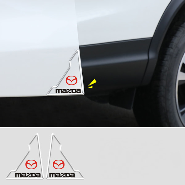 Antikollisionshörnskydd för bilens ytterdörr, PVC-dörrbumpkant anti-scratch gummiskyddsfilm-Mazda (paket med två)