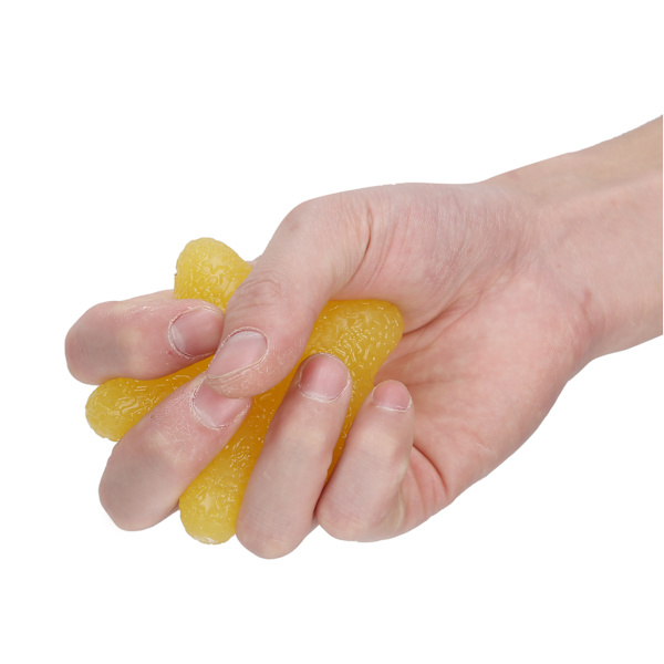 5 stjärnformade handgreppskulor för handleds- och fingerstyrketräning, stressreducerande boll, gul, 15 grader