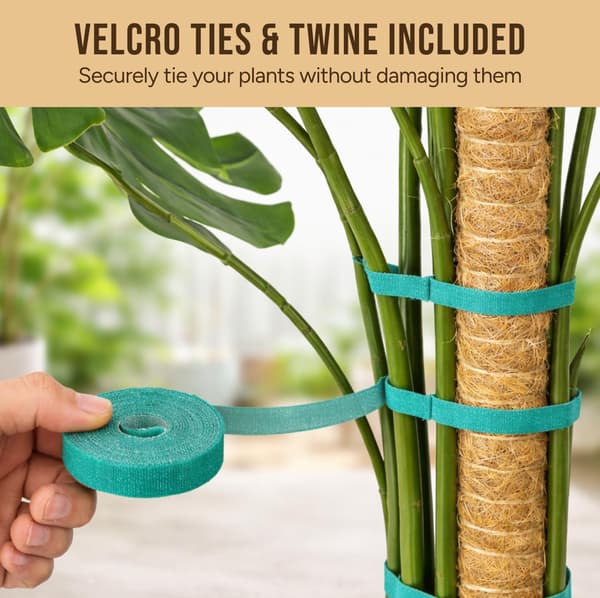 2-pack 28 tum böjbara kokosfiber-mossstöd, växtstöd för klätterväxter inomhus