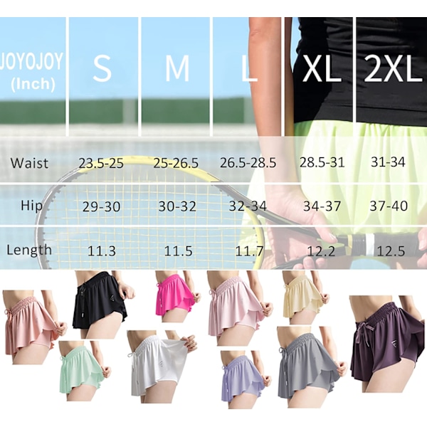 Womens Flowy Shorts Athletic Running Shorts Workout Buterfly Shorts Cute Shorts (Grå)