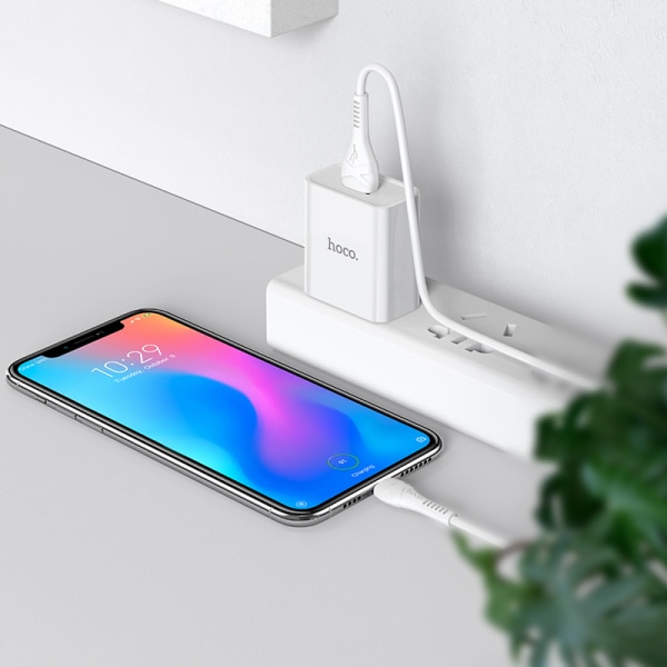 hoco. C81 enkelportsladdare US-standard för Android universell mobiltelefonladdningshuvudset