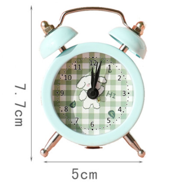 Cartoon Animal Cat Metal Alarm Clock Home Desktop Decoration Clock Creative Animal Series Desktop Digital Clock - Grön