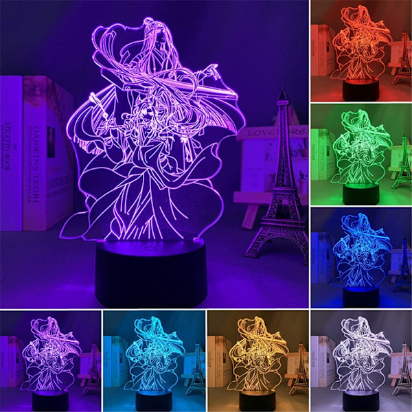 3CX Mo Dao Zu Shi USB 3D LED Lampe Anime Manga Lan Wang Ji og Wei Wu Xian Soveværelses Dekoration Natlampe 7/16 Farve Fjernbetjening Berøringskontakt