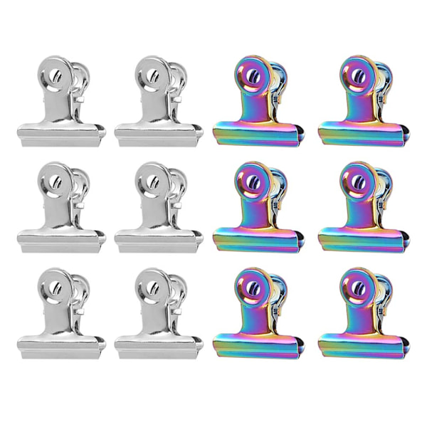 12 stk. negletip clips multifunktionelle fingerforlængelsesclips metalfil papirclips