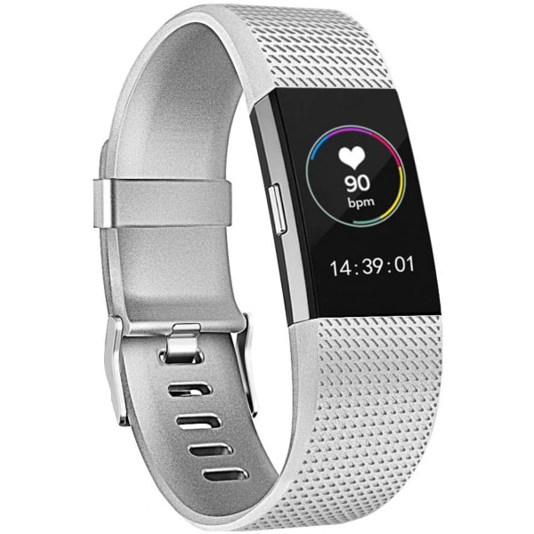 Smart watch, byte av armbandsrem kompatibel med Fitbit charge 2, klassiska och speciella justerbara sportarmband（Metal-Silver-S）