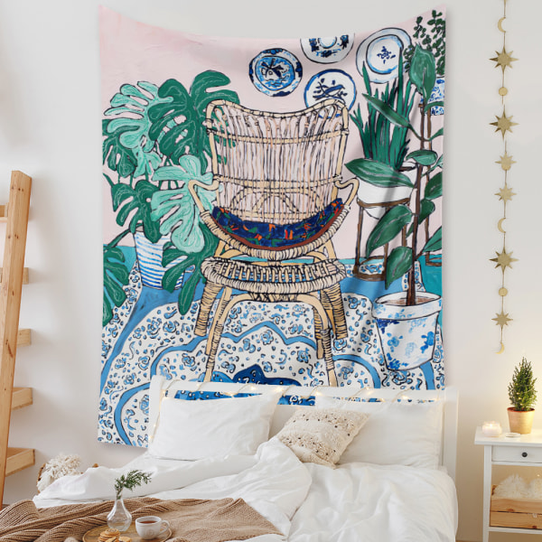 Wekity Botanical Boho Koti Tapetti Esteettinen Taide Koti Tausta Kangas Koriste Lahja Mandala Tapetti Koriste (ZJ825-60, 39 X 59 Tuumaa)