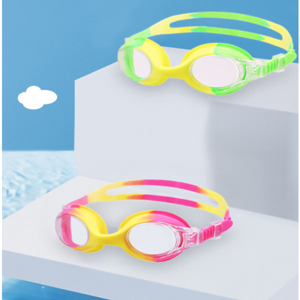 2-pack simglasögon för barn flickor pojkar 3-14 år, anti-imma 100% UV-skydd med reseväska (rosa & gul)