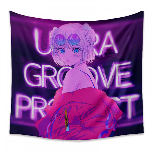 Wekity Anime Gobelin Æstetisk Kunst Hjem Baggrund Stof Dekoration Gave Boho Gobelin til Stue Soveværelse Dekoration (614-4, 59 X 79 tommer )