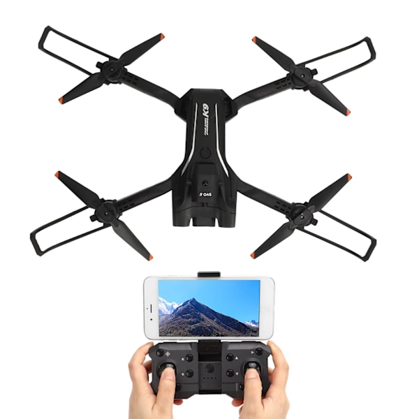 Fällbar drönare RC Quadcopter med 4K dubbelkamera WiFi-överföring 4-vägs hinderundvikande optisk flödesposition för över 14 år