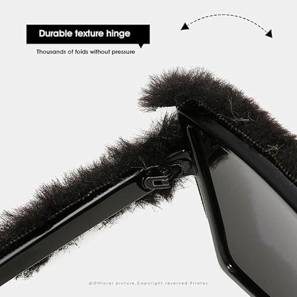 Trendy Oversized Plysj Solbriller Vinter Shades for Kvinner Myk Fluffy Ramme Solbriller Nyhet Party Cosplay Briller pink
