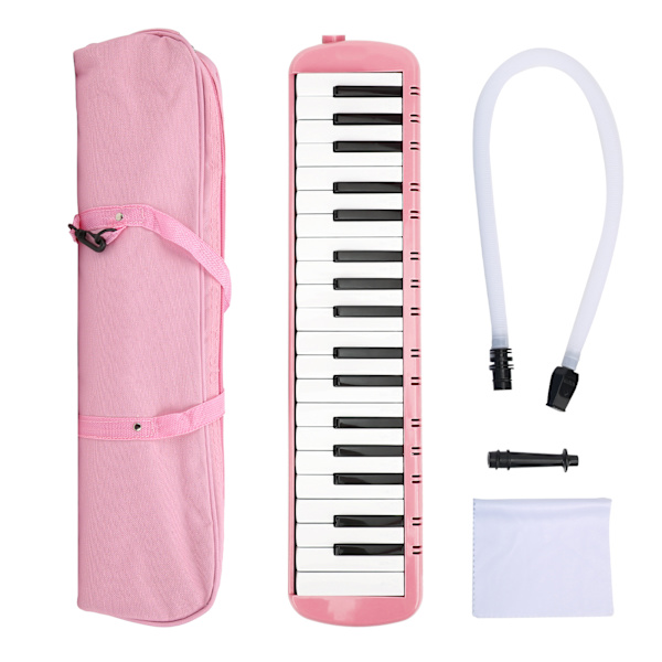 Melodica 37 tangenter keyboard blæseinstrument til begyndere og professionelle træningPink