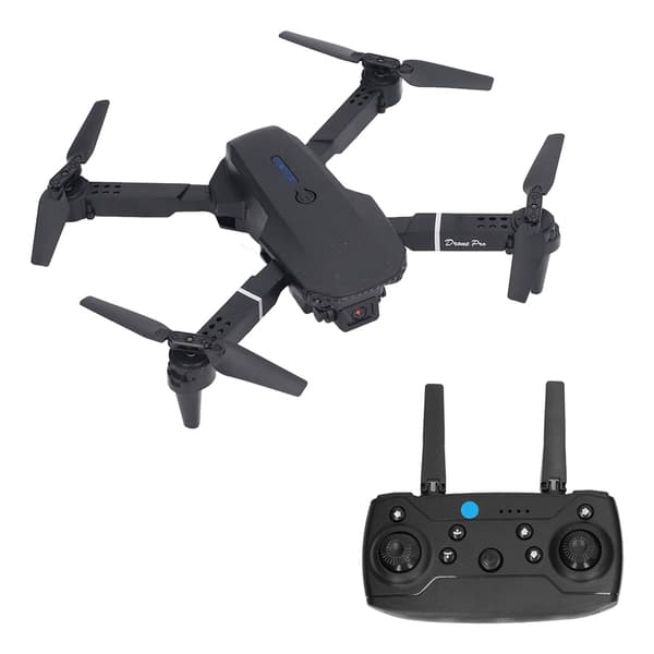 E88 4-akset luft-quadcopter HD dobbeltkamera højopløselig foldbar RC-drone sort