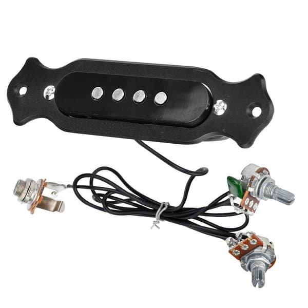 Elektrisk gitarr pickup 4 strängar gitarr tillbehör musikinstrument pickup (svart)
