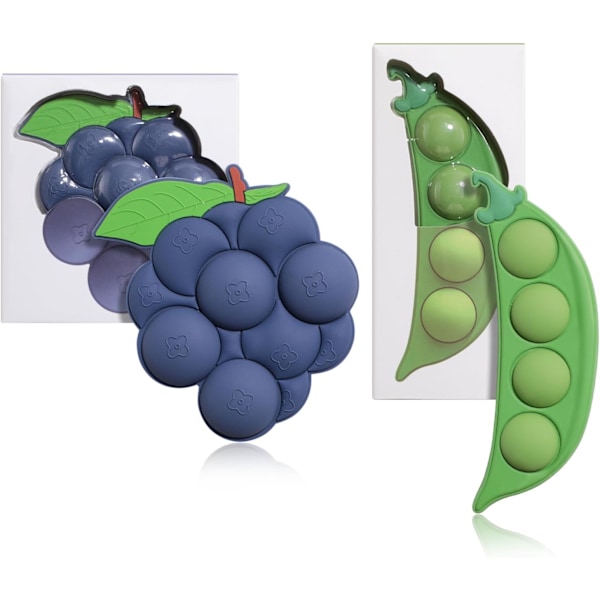 Oneleaf Kreativa Kylskåpsmagneter - 3D Druva, Ärta, Blåbärsfigurer - Meddelandemagnet, Böjbar Miljövänlig Mjuk Magnet St