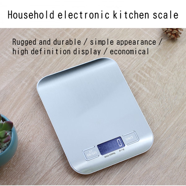 Lille elektronisk vægt højpræcision mad gram vægt husholdning rustfrit stål bageri mad køkken vægt elektronisk vejning 10kg