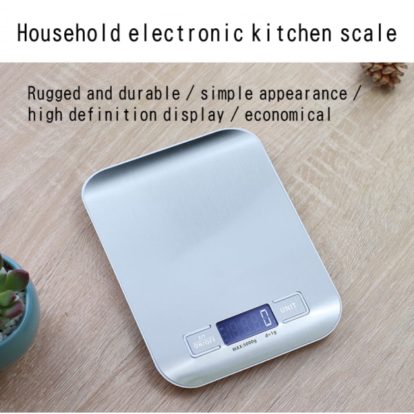 Liten elektronisk våg med hög precision mat gramvåg hushålls rostfritt stål bageri mat köksvåg elektronisk väger 10 kg