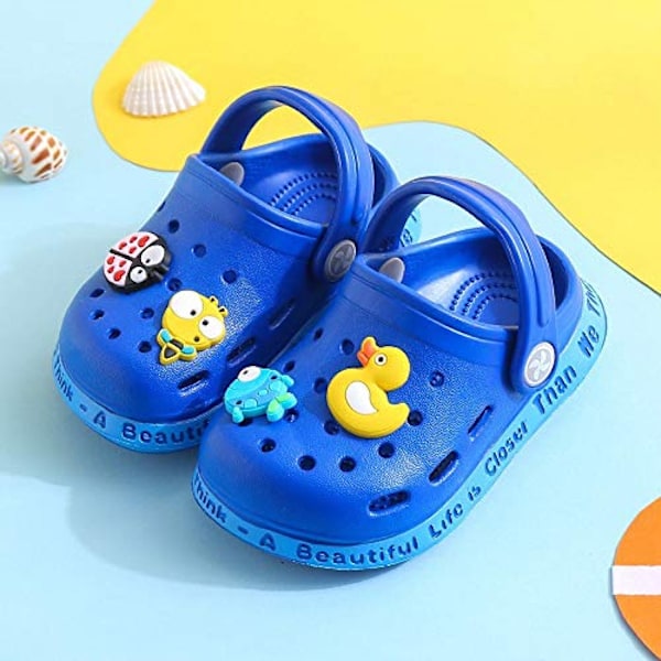 Barn Clogs Pojkar Flickor Söta Cartoon Toddler Sandaler Barn Tofflor ----- Royal Blue （Storlek 30-31）