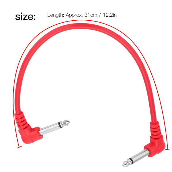 6 st Effektpedal Audio Plug Patch Kabel Sladd Vinkel för Basgitarr