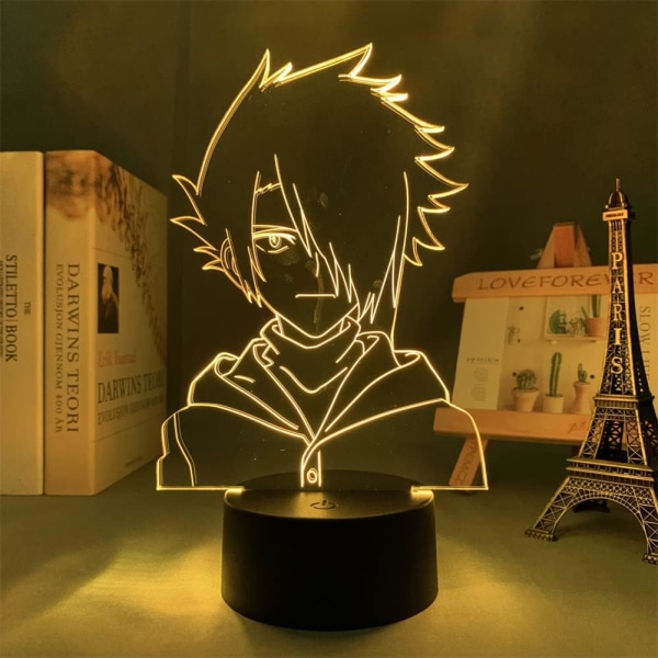 WJ 3D Led Illusion Lampe Anime The Promised Neverland Ray Figur Natlampe til Dreng Pige Værelse Dekoration RGB 16 Farver Bordlampe Børn Fødselsdag Julegave