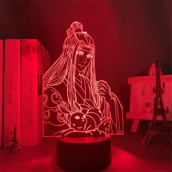 3D Illusion Lampe Anime Mo Dao Zu Shi Wei Wuxian Figur Model Akryl Farverig Natlys Hjem Værelse Dekoration USB Skrivebordslampe Ven Fødselsdag Gave