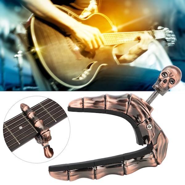 Kraniet Guitar Capo Justerbar Stramhed Tilbehør Dele til Folk Akustisk Guitar UkuleleBronze