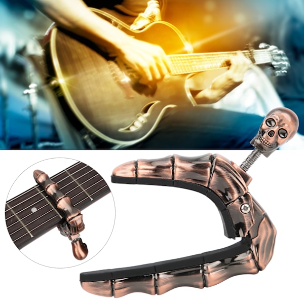 Skalle Gitarr Capo Justerbar Spänning Tillbehör Delar för Folk Akustisk Gitarr UkuleleBrons