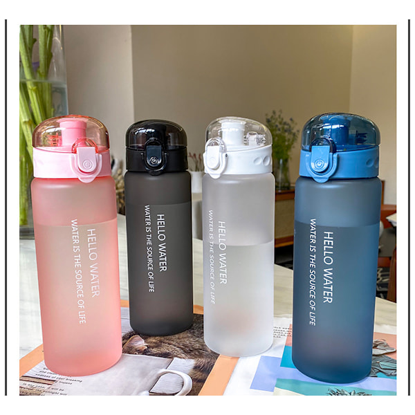 Ny frostad plast bärbar mugg student utomhus vattenmugg frostad blå 780ml