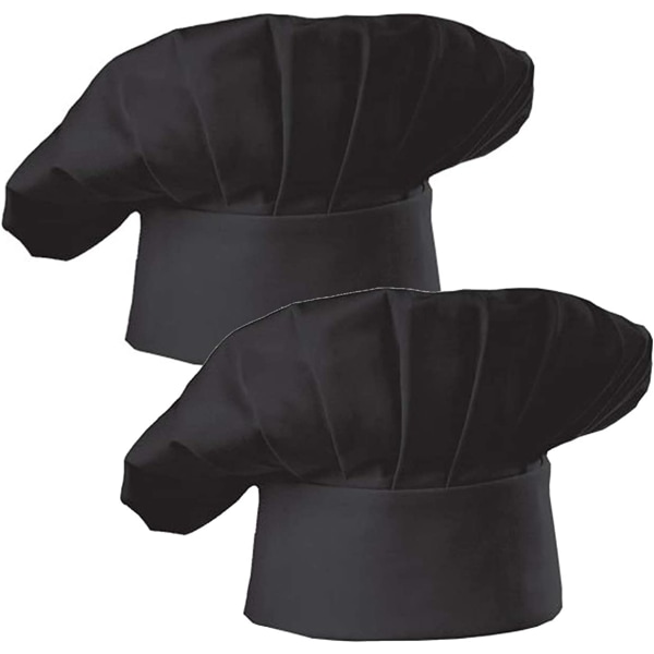 Chef Hat Set med 2-pack Justerbar Elastisk Baker Kök Matlagning Kockmössa