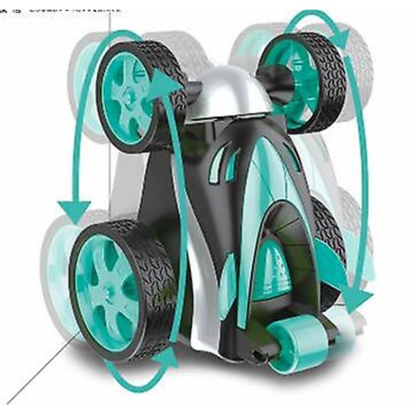 Elektrisk fjärrkontroll dumper Stuntbilleksak Rullstunt Dubbelsidig bil Elektrisk barnleksak, Lake Blue