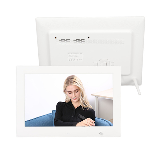 Digital fotoram 13 tum HD rörelsesensor stöd video musik smart bildram med klocka kalender 100‑240V EU-kontakt