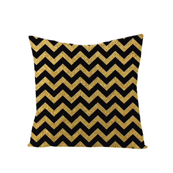 Jul kuddfodral 18 x 18 tum Juldekorationer Gyllene tecknad film Tryck Linne kuddfodral för soffa Kuddfodral Soffa (Guld 38)