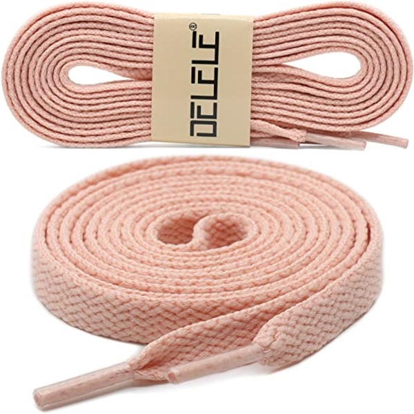 2 par platta skosnören, lämpliga för skateboardskor och sportskor, 55,12" tum (Cherry Pink)
