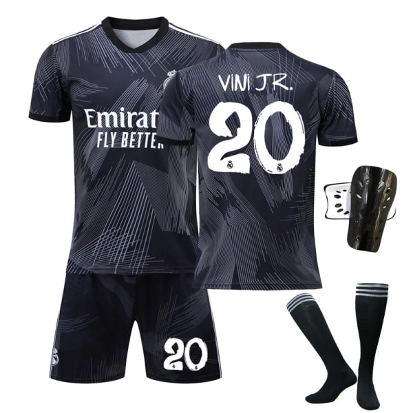 Real Madrid 120-årsjubileums fotbollströja set 2022-2023, med strumpor och skyddsutrustning - Nr.20 VINI.JR#24 No.20 VINI.JR #24