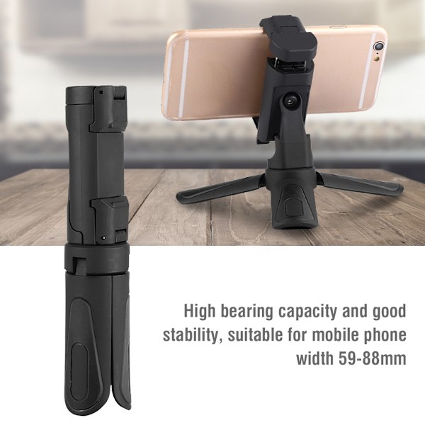 Mini Smartphone Klämma Clip Fällbar Telefon Stabil Hållare Stativ Montering Stativ (Svart)