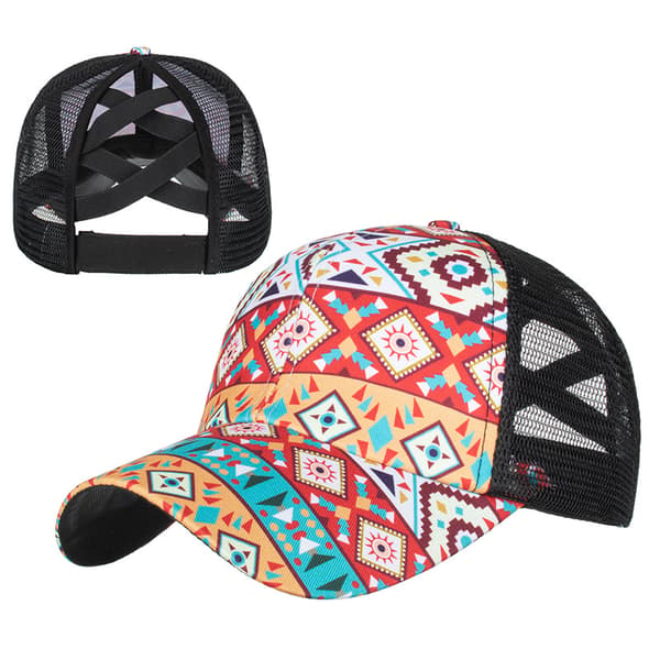Kors elastisk mesh hästsvans basebollkeps unisex justerbar basebollkeps casual solhatt för flickor
