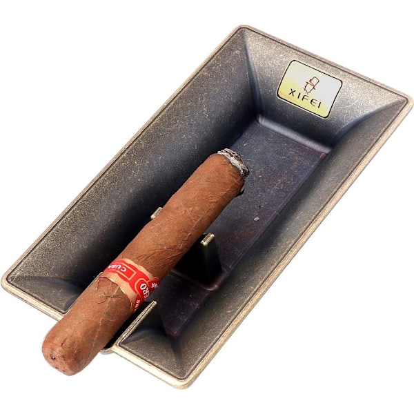 Mode Vintage Cigar Askebæger Bronze Farve Husholdning Cigar Askebægre Enkelt Slot Design (Bronze)