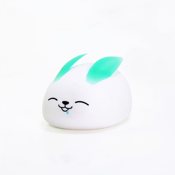 Tavşan Gece Lambası Şarj Edilebilir Çocuk Yatak Odası Işığı Hayvansal USB Silikon Gece Lambası Beyaz Yeşil Kulaklar