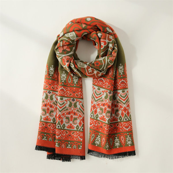 Women's Printed Cashmere Scarf Fashion Warm Shawl Scarf, 65*185CM