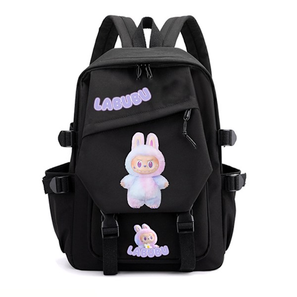 labubv - Rygsæk med tema: 42cm×28cm×19cm, Sødt karakterdesign til daglig brug black