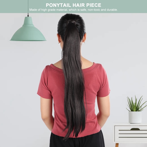 Rak rak runt hårförlängning hästsvans peruk klämma i hästsvans falskt hårstycke styling 01#
