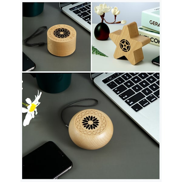 Bärbar Bluetooth-högtalare i massivt trä för utomhusbruk, liten stereo, mobiltelefonpresent, A3