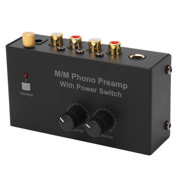 Phono Preamp RCA L R Indgang Udgang Niveau Pladespiller Lydstyrkekontrol 100‑240VAC PP500