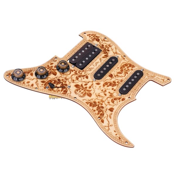 1 Set Loaded Prewired SSH Maple Pickups Pickguard med Back Plate för ST Electric Guitar