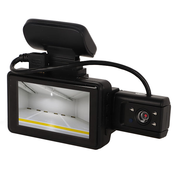 Körinspelare 3in IPS-skärm HD 360 graders rotation fram bakre dubbla objektiv G-sensor nattvision Dash Cam för bil